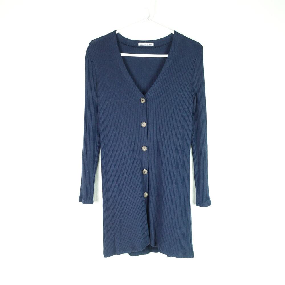 Reformation Dress Womens SZ S Agatha‎ Ribbed Knit Button Down Mini Long Sleeve